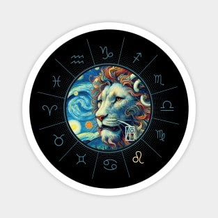 ZODIAC Leo - Astrological LEO - LEO - ZODIAC sign - Van Gogh style - 9 Magnet